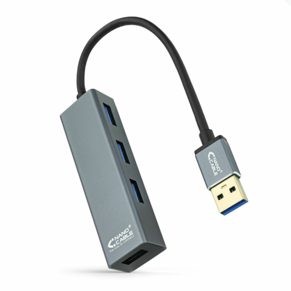 Hub USB 4 Ports NANOCABLE 10.16.4402 Gris